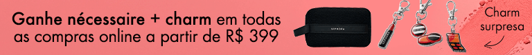 Cor e brilho! | Ganhe nécessaire + charm em todas as compras online a partir de R$ 399 - Use o cupom: AMOBRINDE