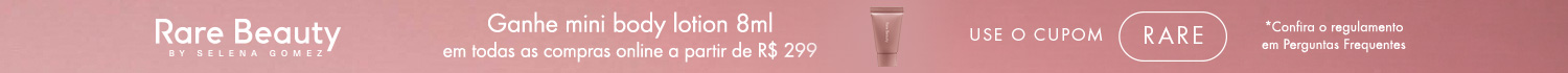 Rare Beauty | Ganhe mini body lotion 8ml em todas as compras online a partir de R$ 299 - Use o cupom: RARE